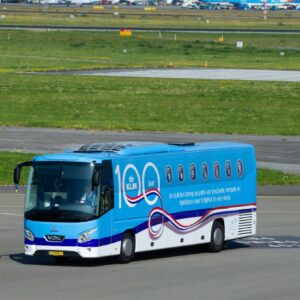 KLM bussen reduceren de CO2 uitstoot van 1 miljoen kilometer