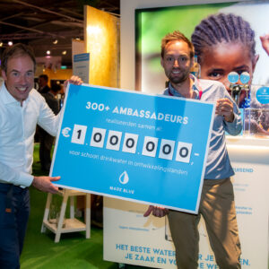 MADE BLUE realiseerde al 1.000.000 euro voor schoon drinkwater en groeit hard door