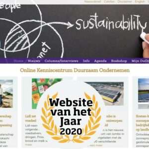 Online Kenniscentrum Duurzaam Ondernemen wederom genomineerd voor 'Website van het Jaar'