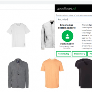 Met nieuwe plug-in duurzaamheid van kledingmerken beoordelen tijdens online shoppen