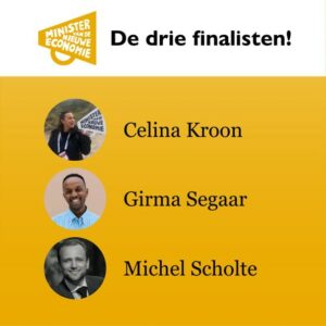 3 finalisten Minister van de Nieuwe Economie verkiezing bekend