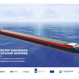 Minister Harbers geeft startsein eerste nieuwbouw binnenvaartschip op groene waterstof