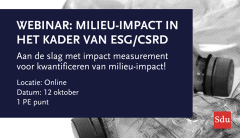 Webinar: Webinar Milieu-impact in het kader van ESG/CSRD