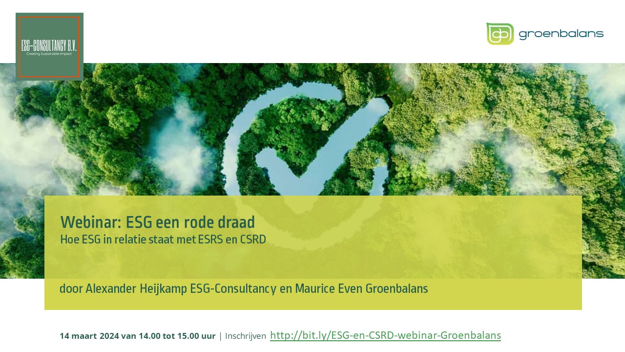 Webinar 'ESG als rode draad'