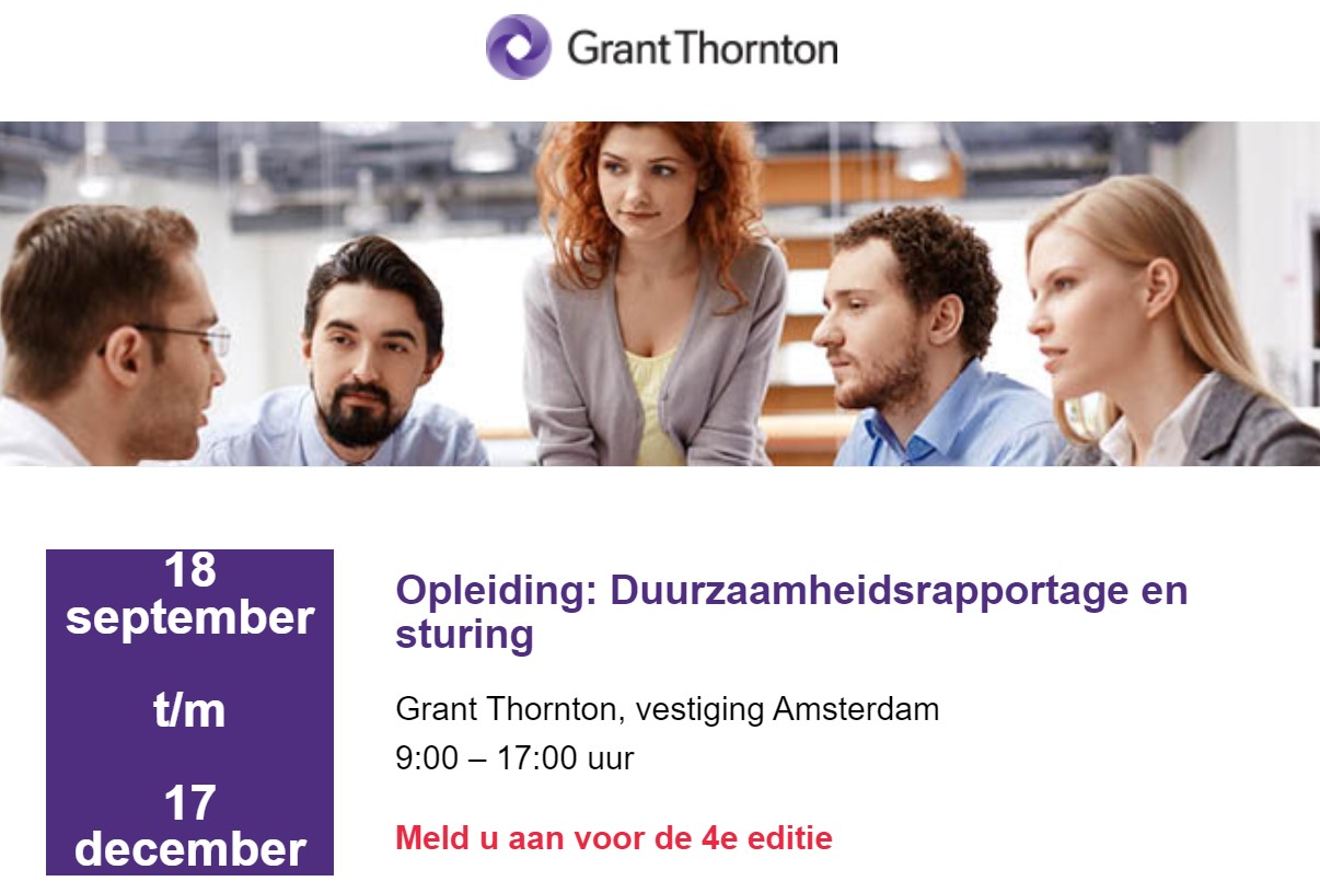 Start Opleiding Duurzaamheidsrapportage en sturing