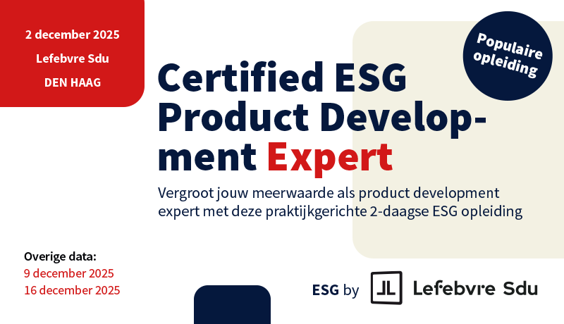Start opleiding Certified 'ESG Product Development Expert'