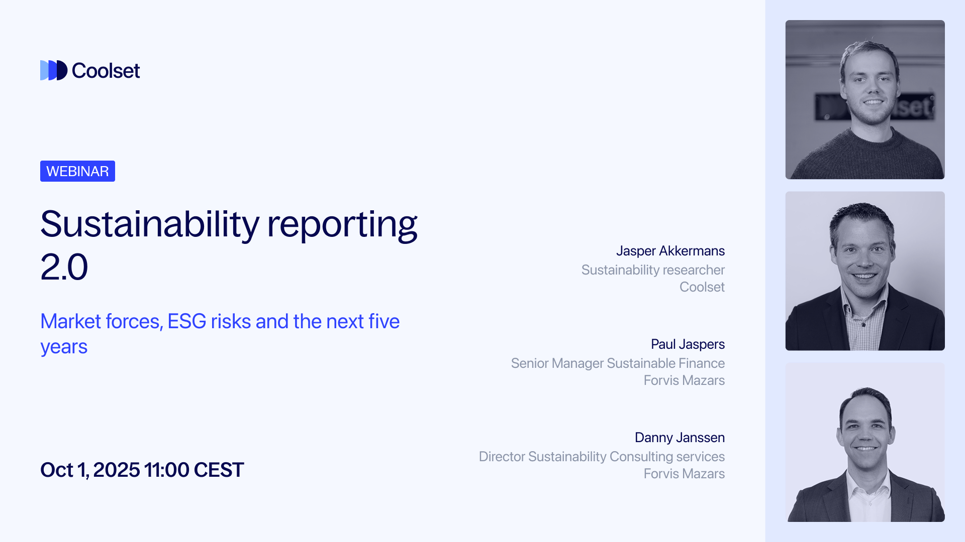 Webinar: Sustainability reporting 2.0 – Markt­krachten, ESG-risico’s en de komende vijf jaar