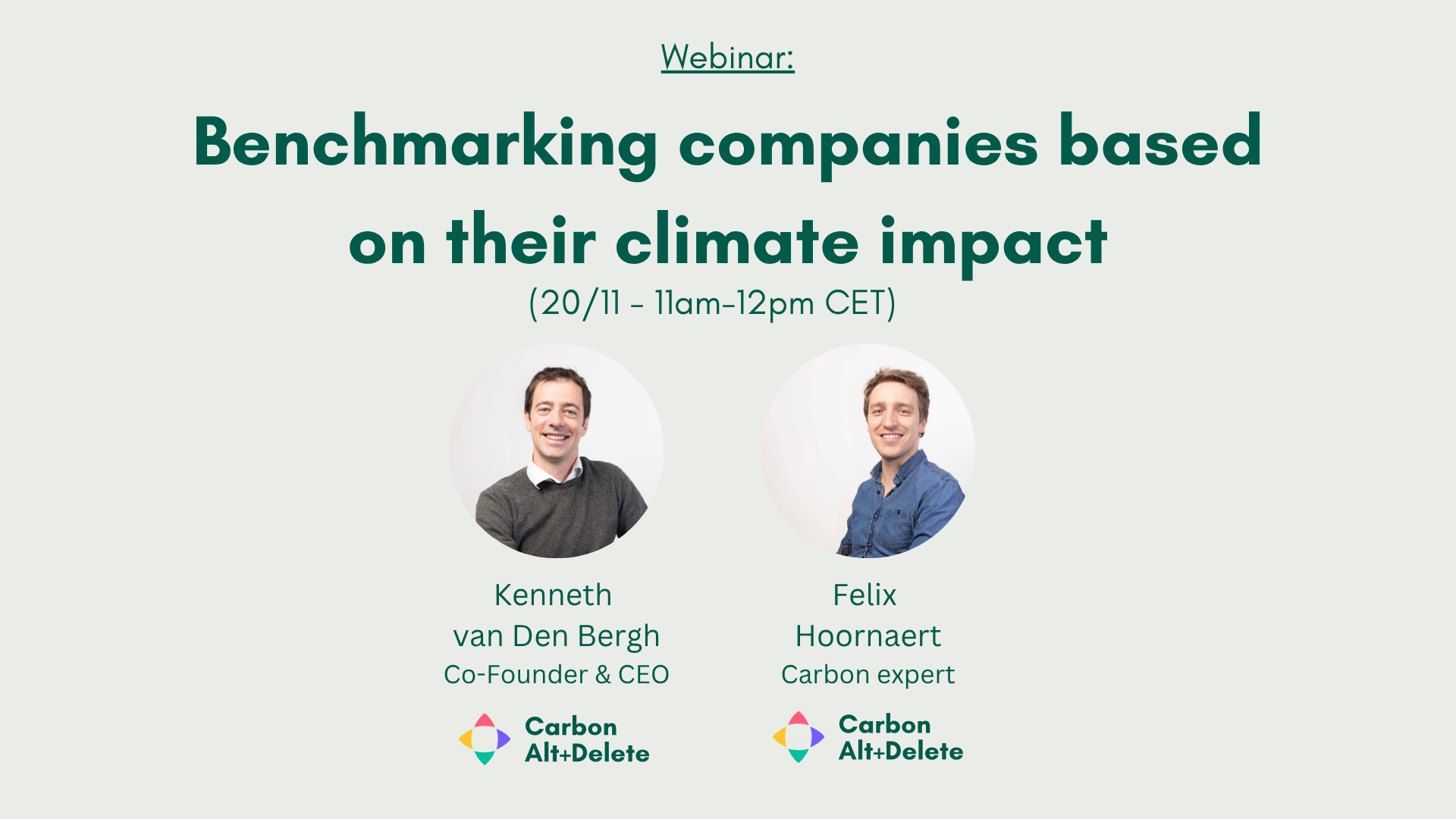 Webinar 'Benchmarking companies based on their climate impact'
