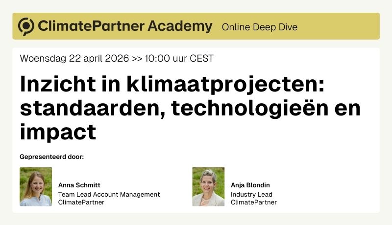 Webinar 'Inzicht in klimaatprojecten: standaarden, technologieën en impact'