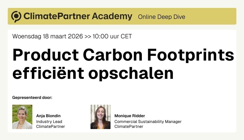Webinar 'Product Carbon Footprints efficiënt opschalen'