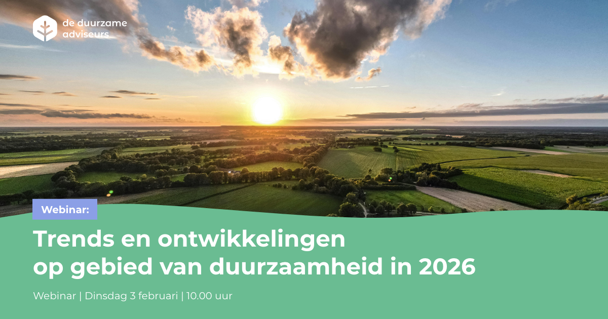 Webinar 'Trends en ontwikkelingen op gebied van duurzaamheid in 2026'