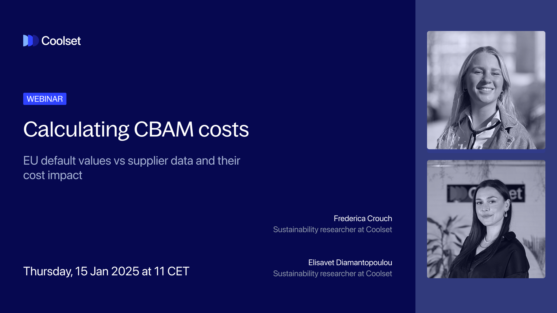 Webinar 'Calculating CBAM costs: EU default values vs supplier data and their cost impact'