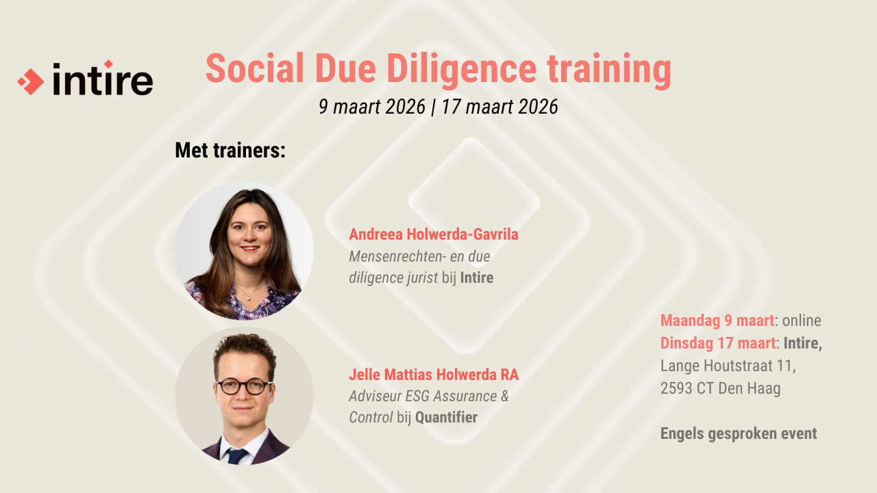 Start serie trainingen over Social Due Diligence