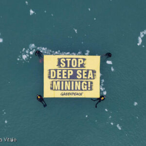 Activists Place a Banner to 'Stop Deep Sea Mining' in the Arctic