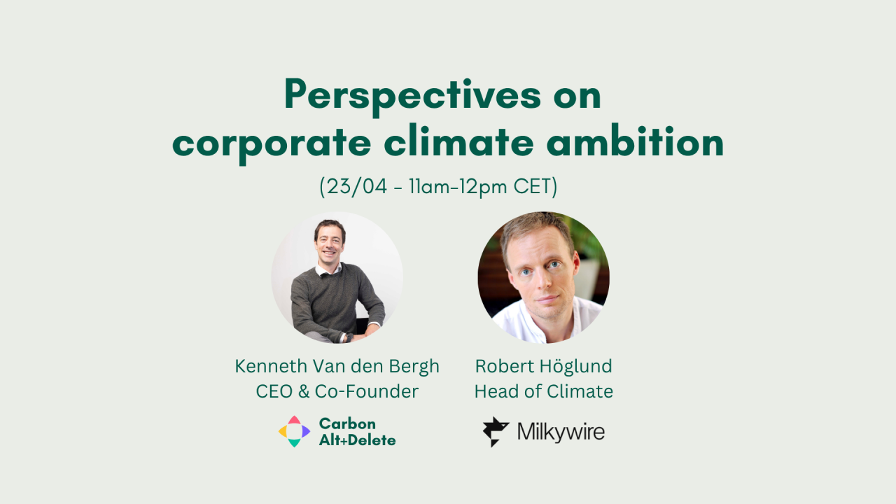 Carbon Expert Series Webinar: Perspectives on corporate climate abition