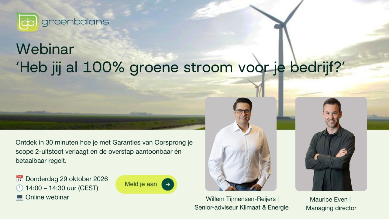 Webinar 'Nog geen (100%) groene stroom voor je bedrijf?'