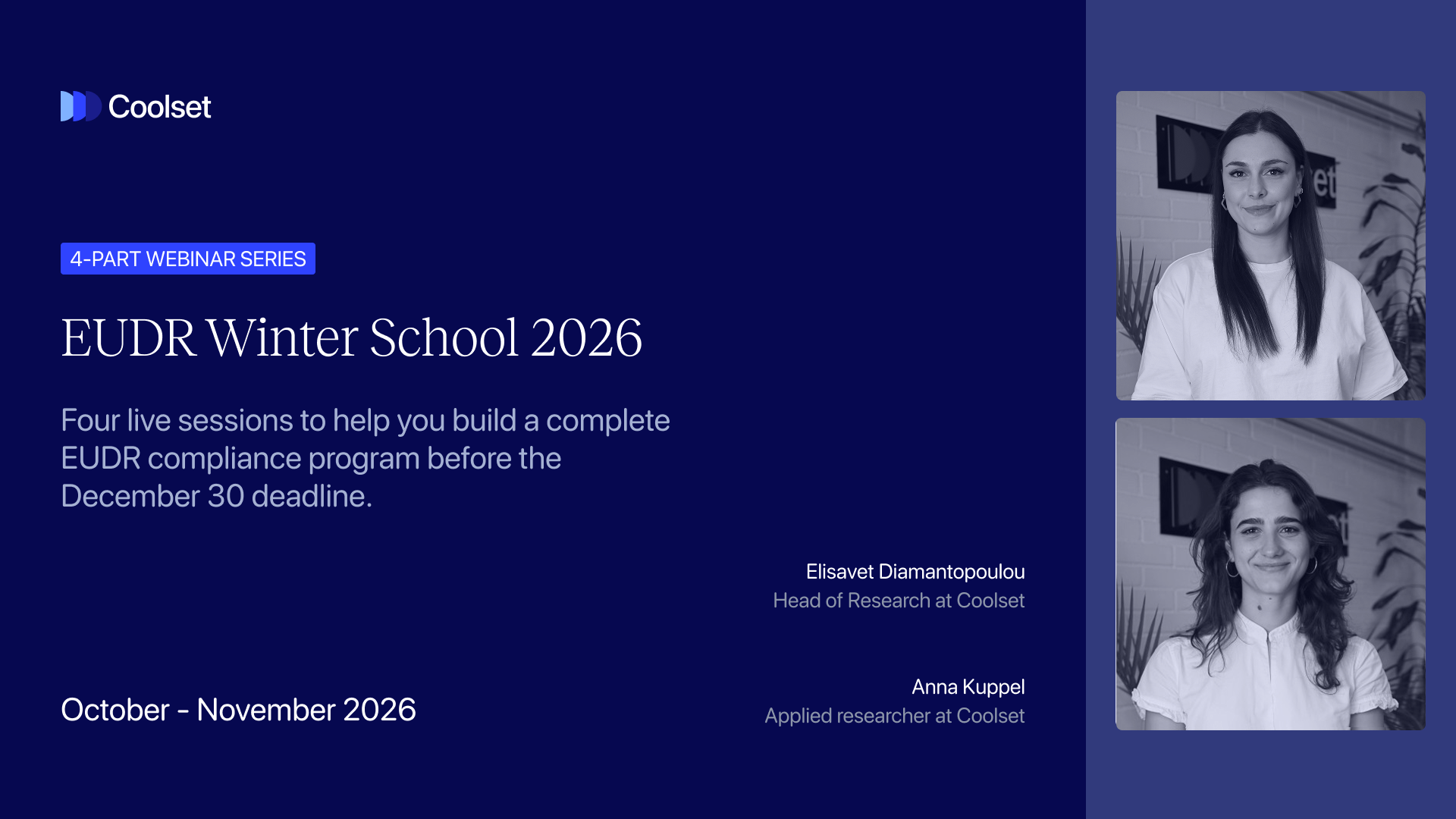 Start 4-part webinar series: 2026 EUDR Winter School