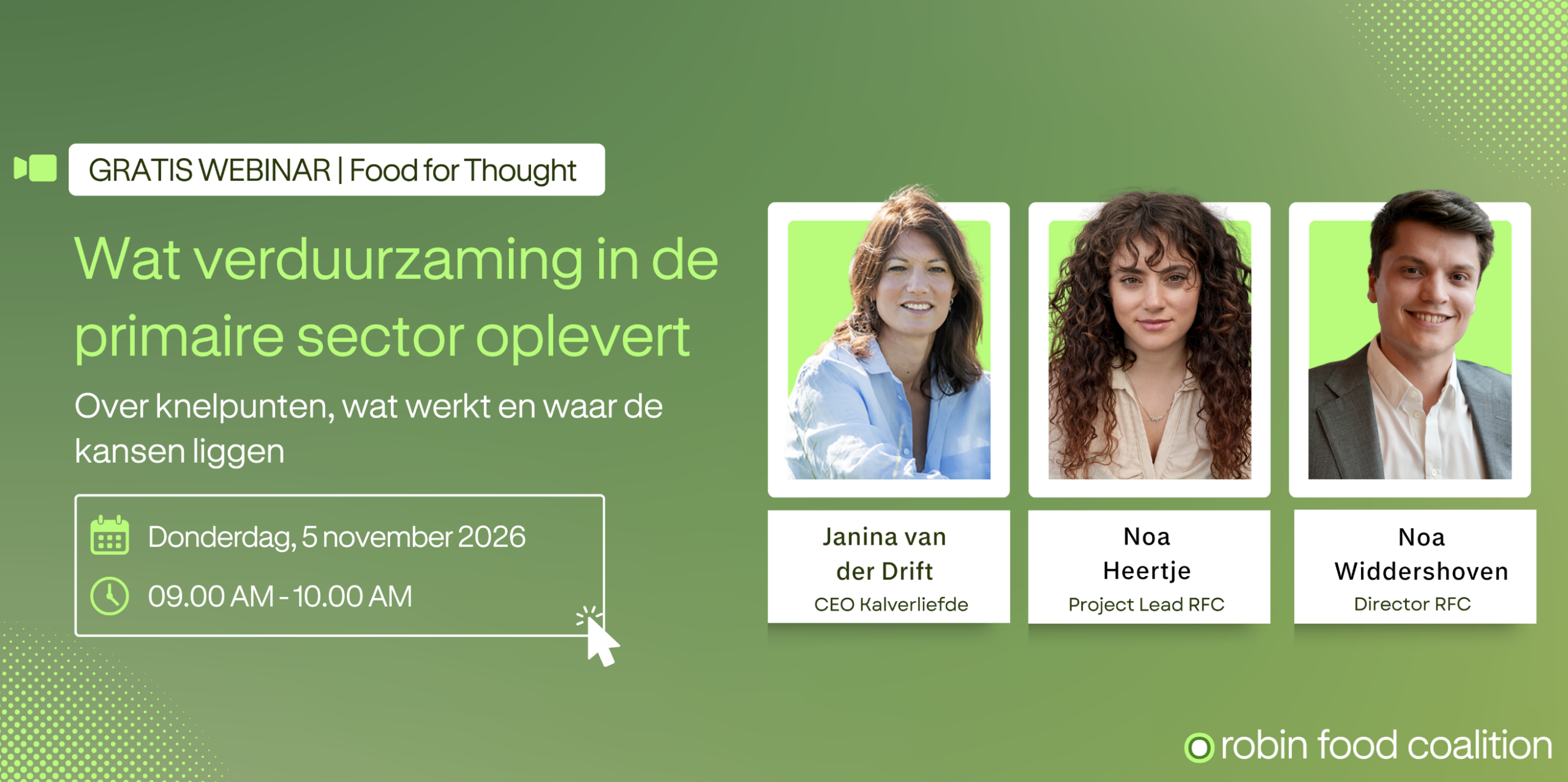 Webinar Food for Thought: wat levert verduurzaming op?